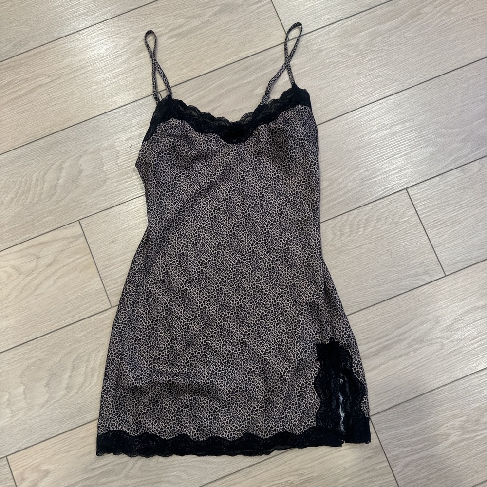 PacSun Black and Cream Lace Chemise